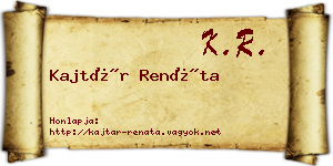 Kajtár Renáta névjegykártya