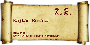Kajtár Renáta névjegykártya